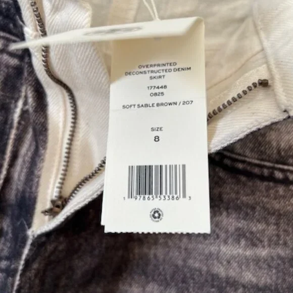 TORY BURCH Overprinted Deconstructed Denim Skirt (NWT) - Picture 3 of 7